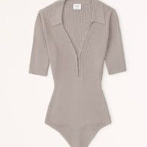 Women's Hook-and-Eye Polo Bodysuit TAUPE